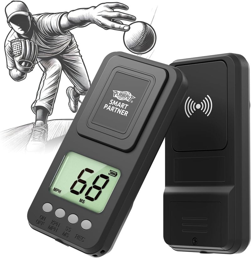 PLAYAPUT Portable Baseball Radar - Accurate Speed Gun with Lager LCD Display,Coaching Radar Gun for Swing&Pitching Training, Handheld Speed Sensors Baseball Speed Training Equipment for All Baseball Player - Image 1